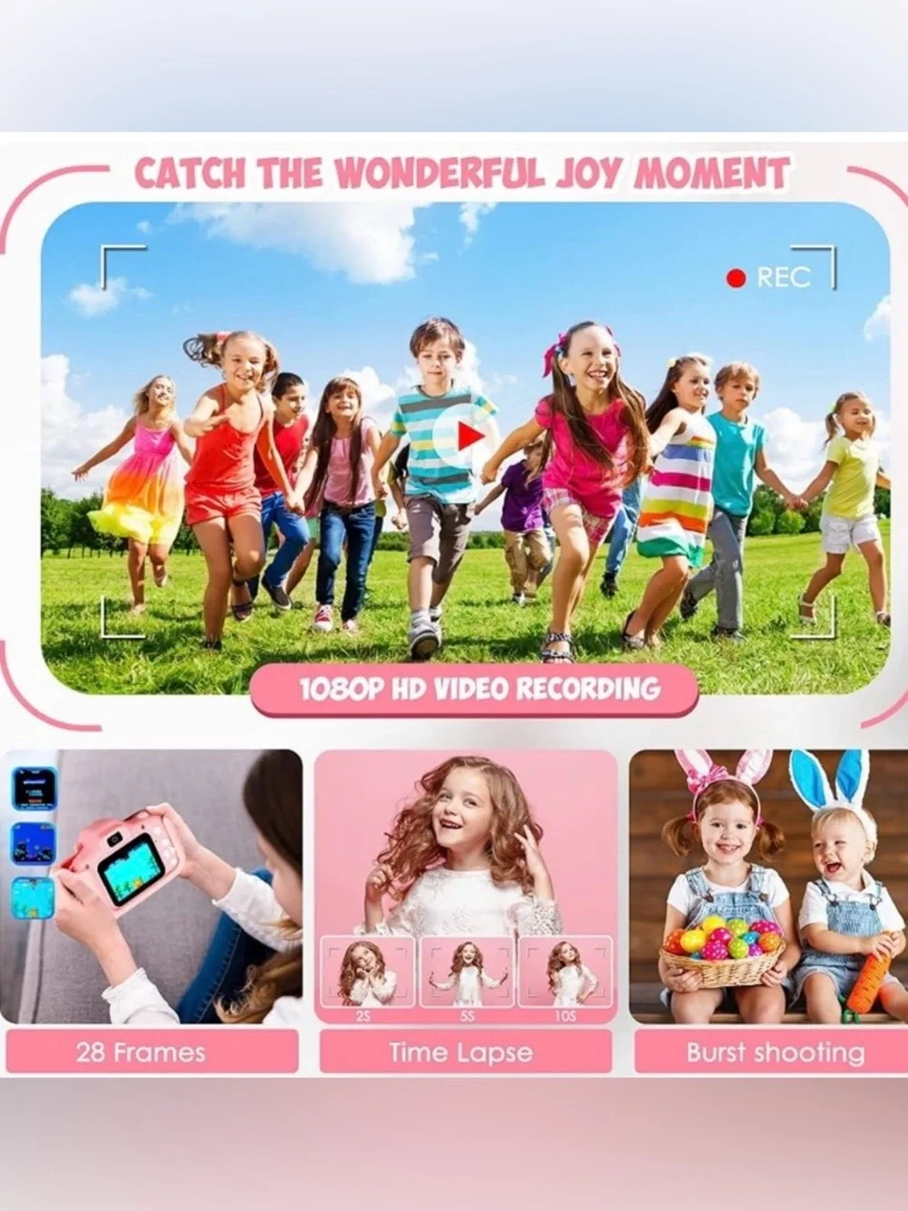 Kids Digital Camera & Video Thousand Selfies Silicone Case 32GB SD Cd Games etc.
